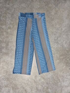 New Directions Blue Patterned Wide-Leg Women’s Pants Boho Size PL
